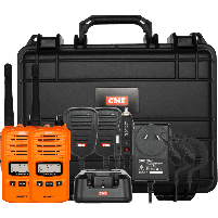 GME 5/1 Watt UHF CB Handheld Radio including Accessories - Twin Pack - Blaze Orange