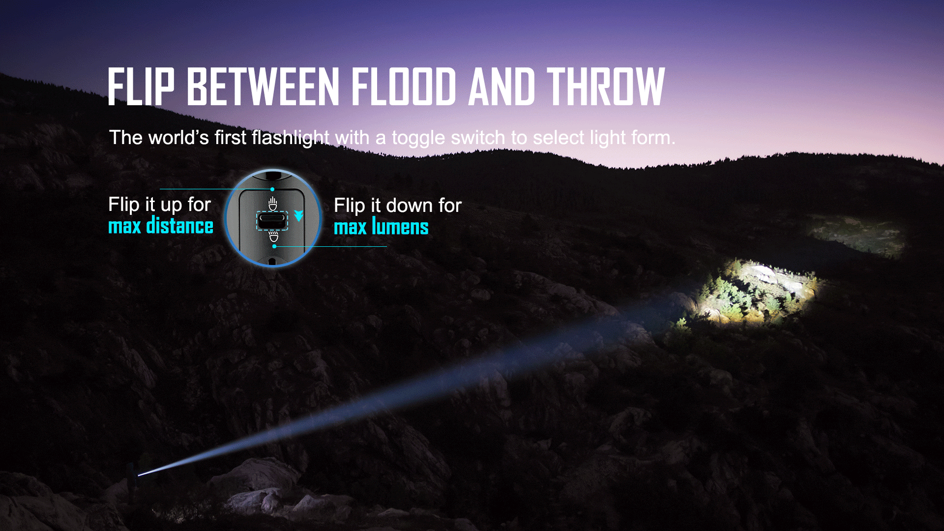 Flip between flood and throw